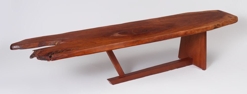 Appraisal: MINGUREN II STYLE CHERRY SLAB WOOD COFFEE TABLE after GEORGE