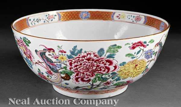 Appraisal: A Chinese Export Famille Rose Porcelain Punch Bowl th c