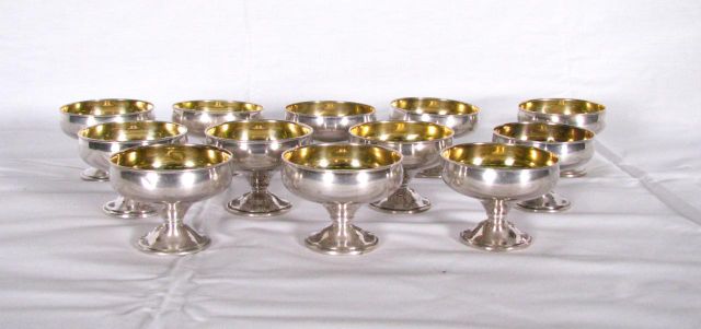 Appraisal: Set of Alvin sterling silver dessert dishes gold wash interiors