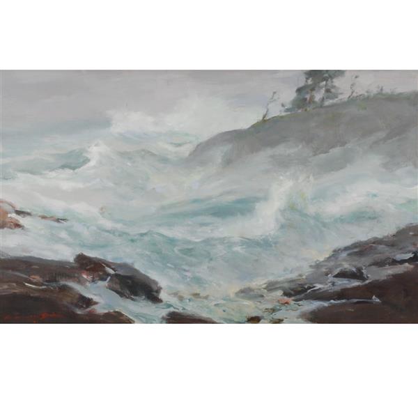 Appraisal: Claude Curry Bohm - 'Pale Green Sea Algonquin Maine' stormy