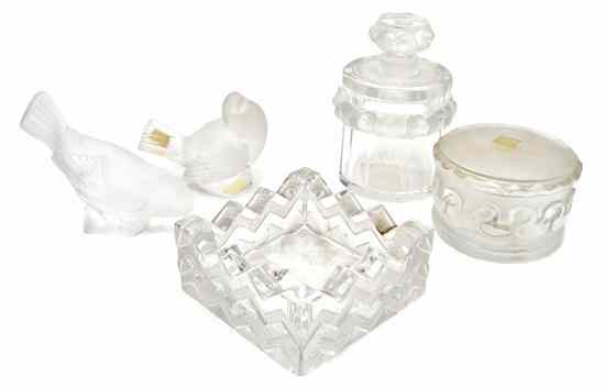 Appraisal: A Collection of Four Lalique Glass Articles second half of