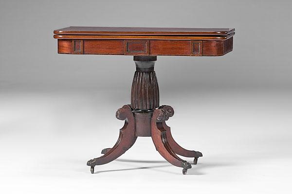 Appraisal: LATE CLASSICAL MAHOGANY GAMING TABLE Philadelphia or Lancaster Pennsylvania ca