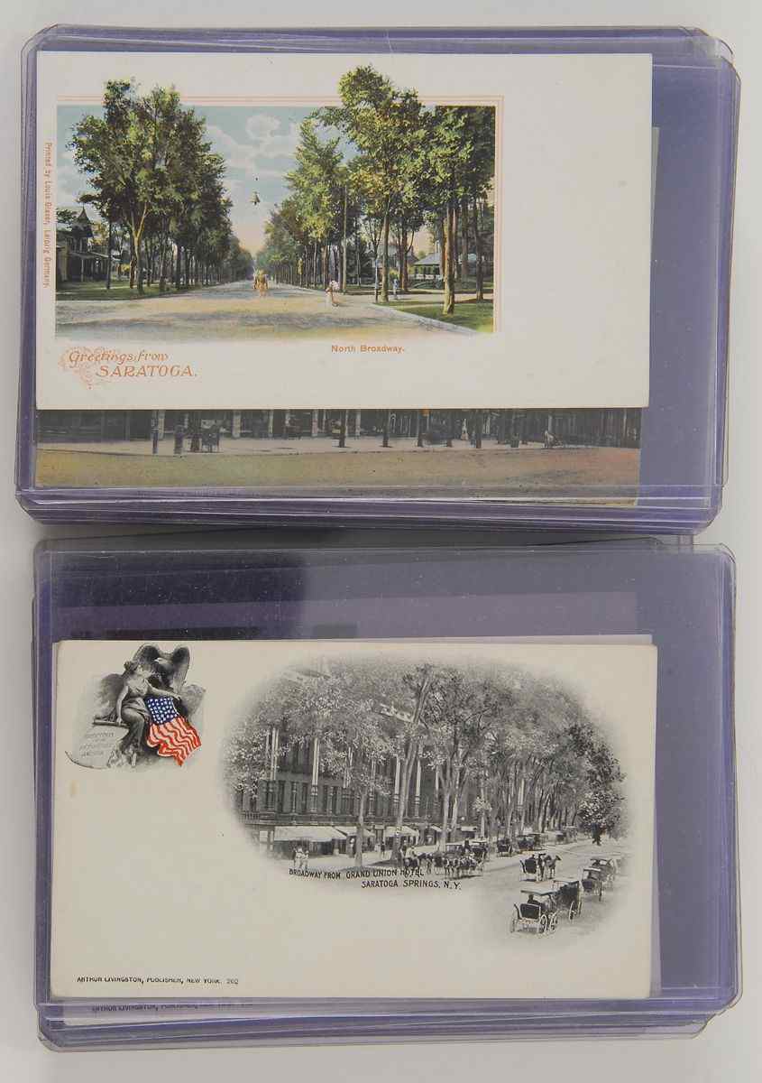 Appraisal: VIEW SARATOGA SPRINGS STREET SCENES early th Century postcards including