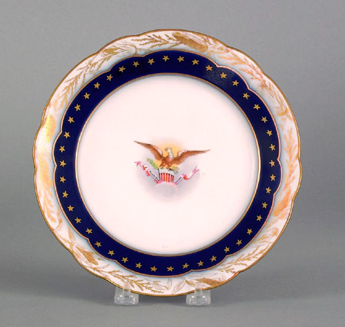 Appraisal: Benjamin Harrison White House porcelain plate marked on reverse T