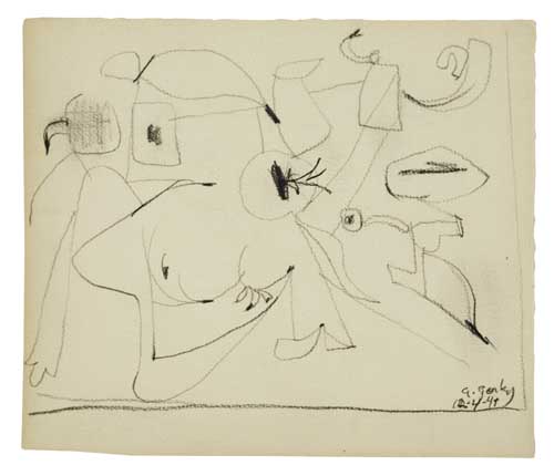 Appraisal: ARSHILE GORKY Composition Pencil on cream wove paper x mm