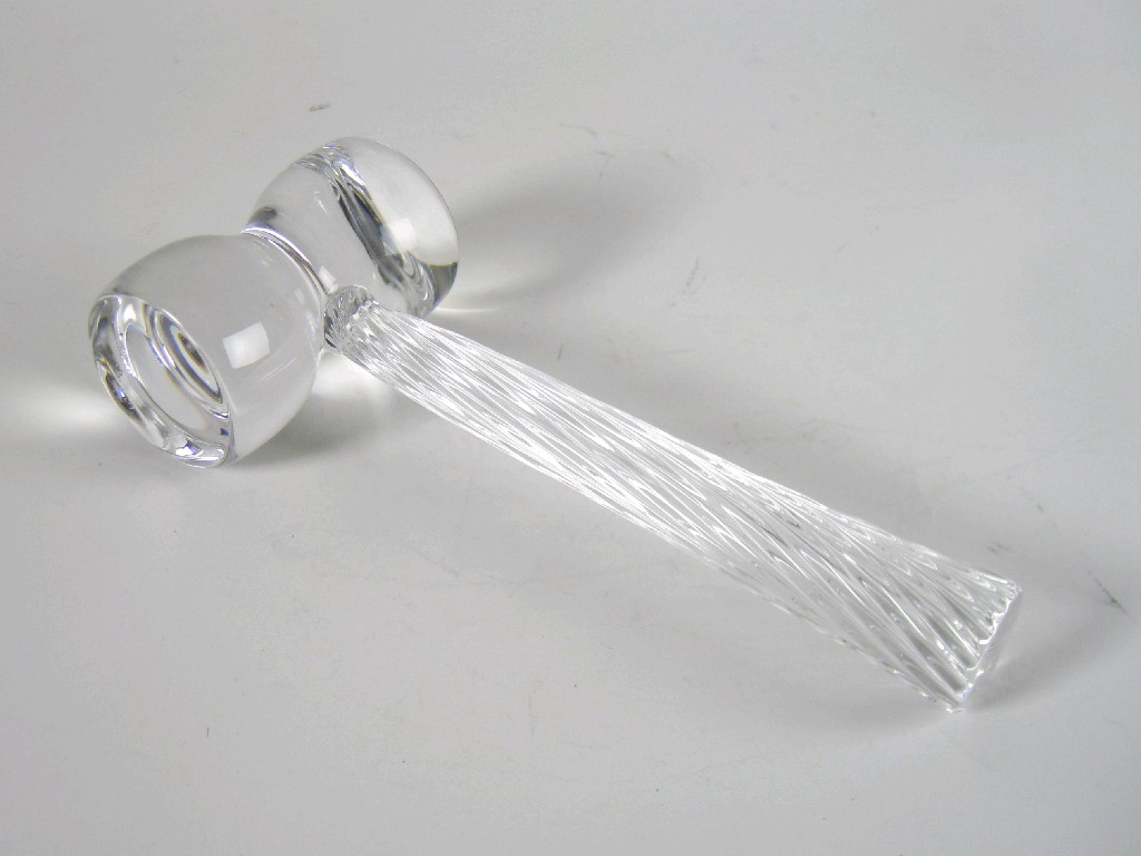 Appraisal: A Val St Lambert 's heavy glass Gavel in