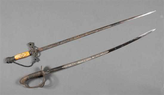 Appraisal: Two fraternal swords of the Knights Templar and the Knights