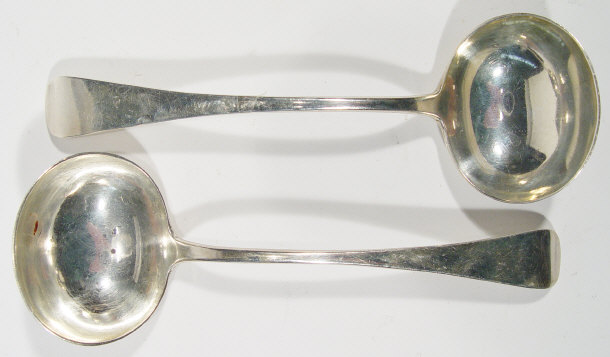 Appraisal: Seven Georgian Irish silver teaspoons Dublin two Victorian silver tablespoons