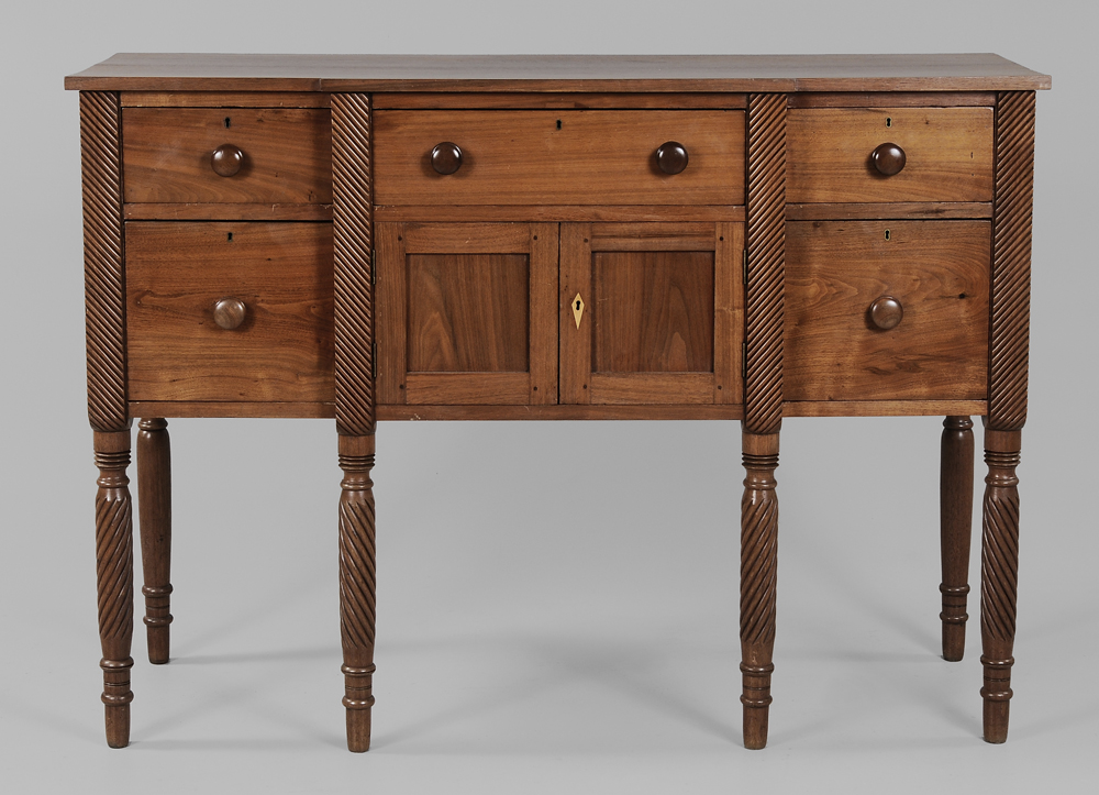 Appraisal: Southern Federal Walnut Sideboard attributed to South Carolina th century