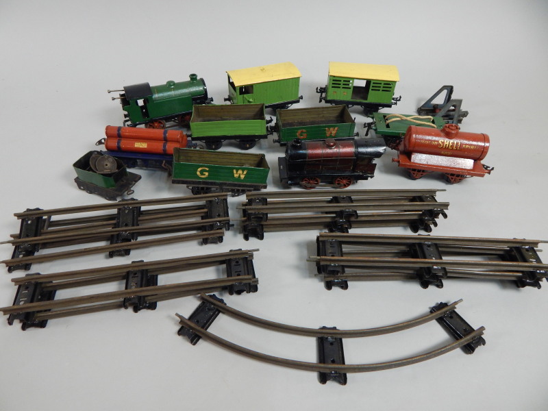 Appraisal: A Hornby gauge model railway to include two clockwork locomotives