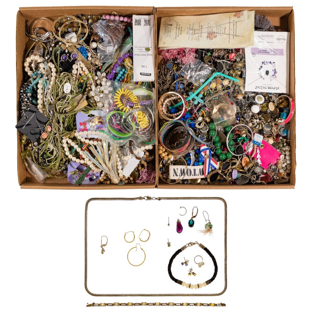 Appraisal: K GOLD STERLING SILVER AND COSTUME JEWELRY ASSORTMENTIncluding in k