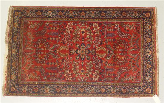 Appraisal: Sarouk Wool on Cotton Oriental Rug Mid th Century Wine