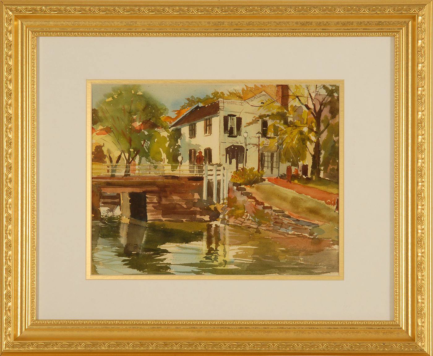 Appraisal: CHARLES P MCCARTNEYAmerican - Along the Towpath at Georgetown depicting