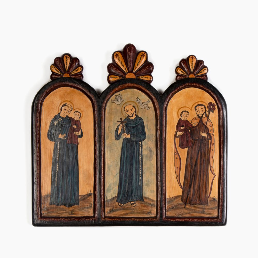 Appraisal: Roxanne Shaw Retablo of Three Saints Roxanne Shaw New Mexico