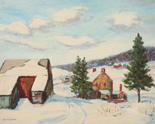 Appraisal: Winter landscape oil on canvas board x SLL Artist American