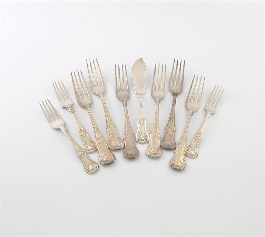 Appraisal: A collection of antique silver King s pattern flatware