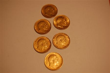 Appraisal: A group of Edwardian half sovereigns PLEASE NOTE SLIGHT CHANGE