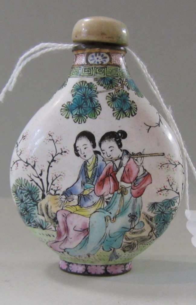 Appraisal: A Canton enamel snuff bottle late th early th century