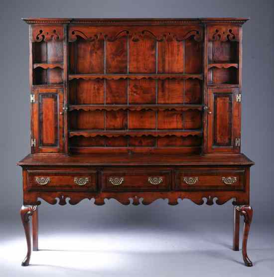 Appraisal: GEORGIAN STYLE FRUITWOOD AND WALNUT WELSH DRESSER Late th century