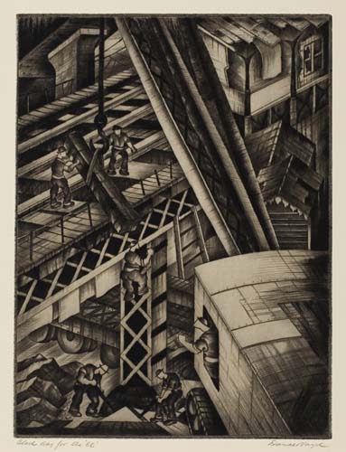 Appraisal: DONALD VOGEL Black Day for the El Drypoint circa x