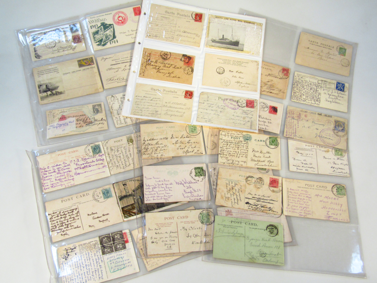 Appraisal: Various UK postmarks on postcards to include MB London French