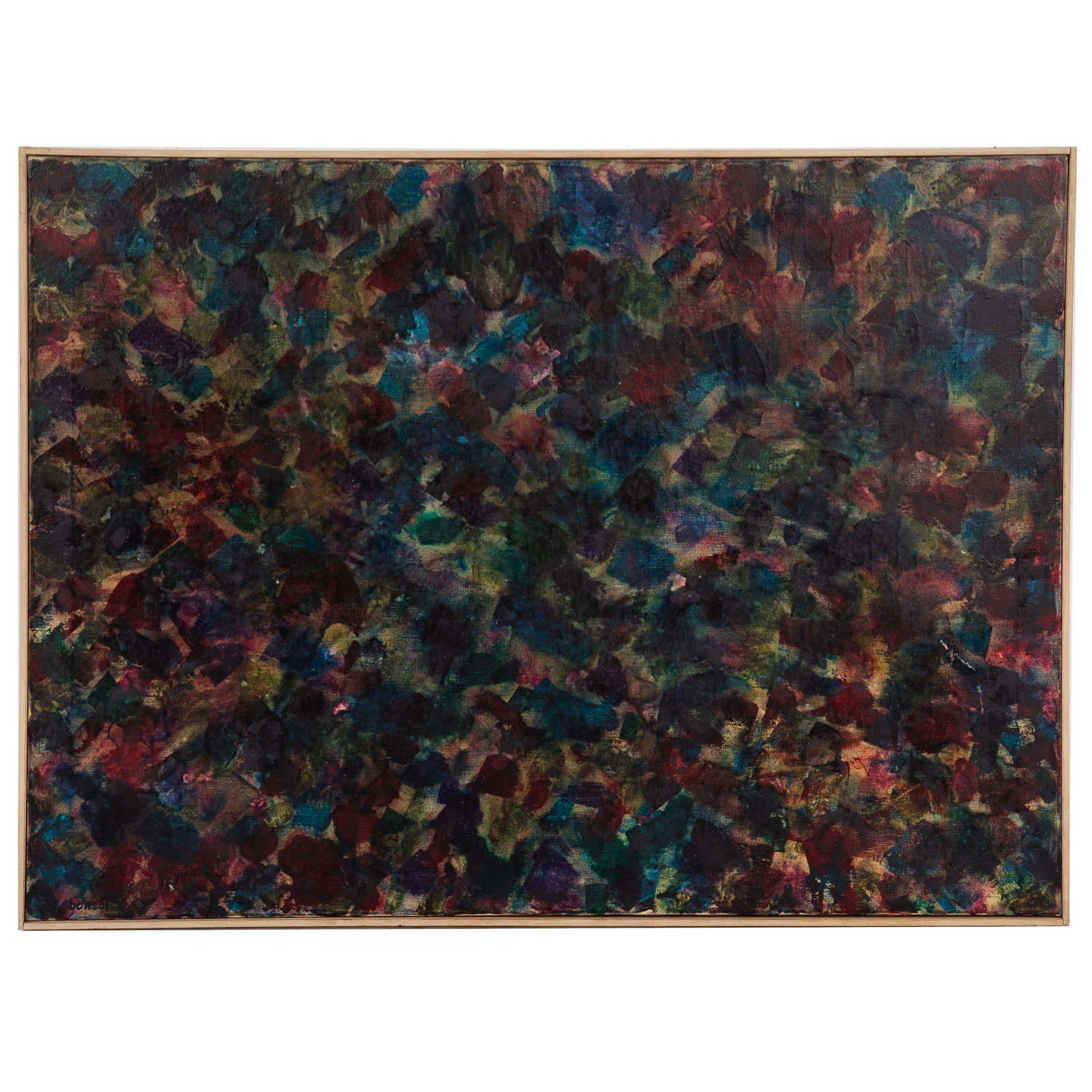 Appraisal: JACK BONSAL ABSTRACT IN BLUE AND PINK OIL American -