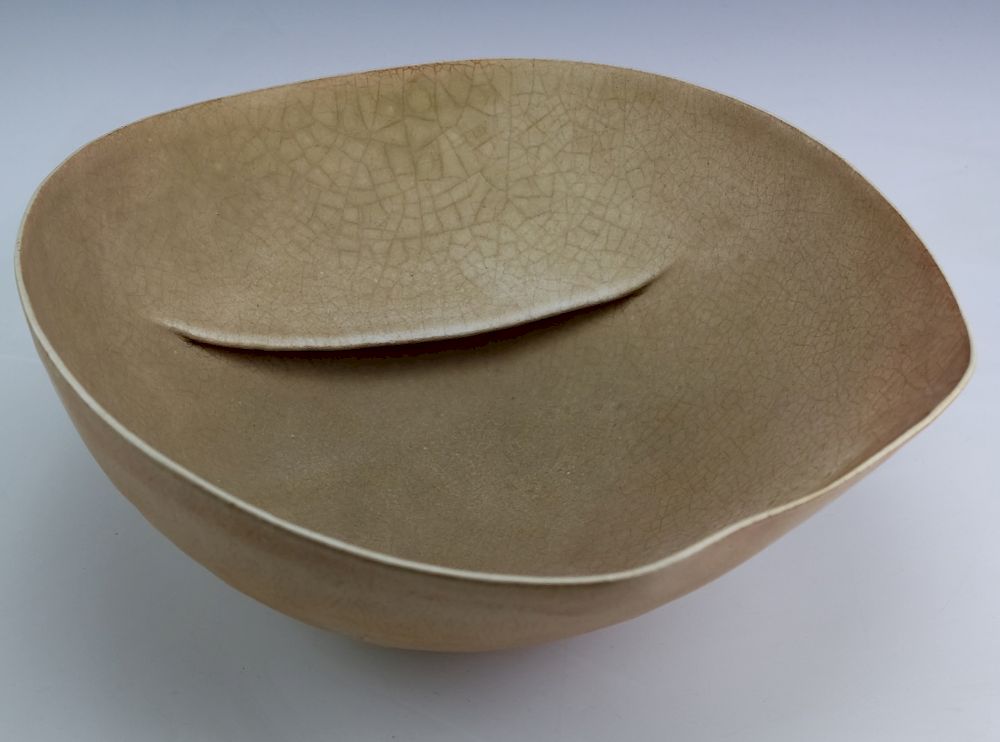 Appraisal: Richard DeVore - Art Pottery Bowl DAMONE Large modernist bowl