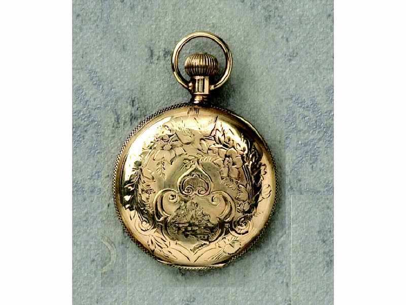 Appraisal: ILLINOIS POCKET WATCH k yellow gold engraved hunting case pocket