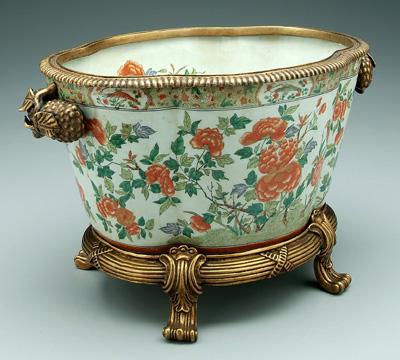 Appraisal: Chinese porcelain planter floral decoration with iron red and green