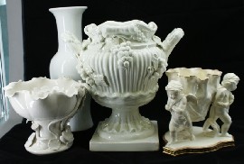 Appraisal: A Moore centerpiece vase together with three other blanc de