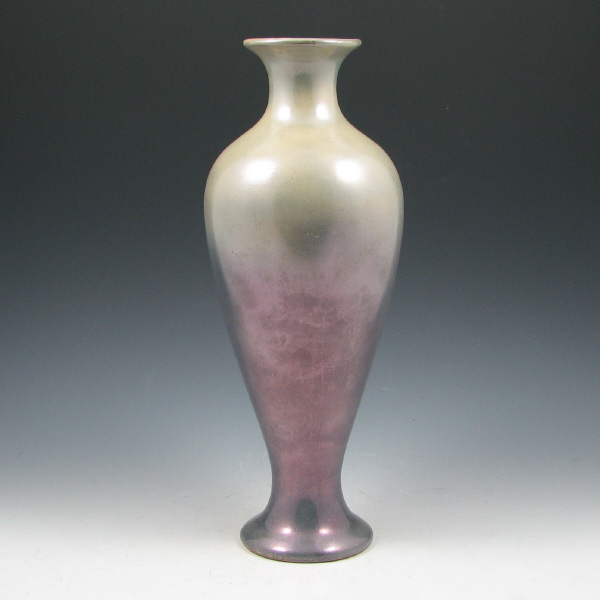 Appraisal: Roseville Pauleo vase with blended green and purple lustrous glazes