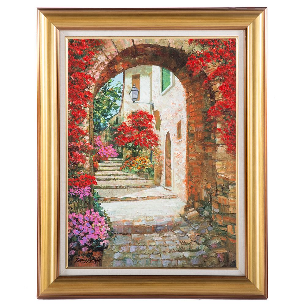 Appraisal: Howard Behrens Sunlit Doorway giclee on canvas American - Signed