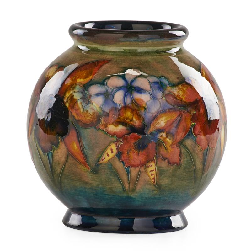 Appraisal: MOORCROFT Orchid vase Condition Report Excellent condition no damage