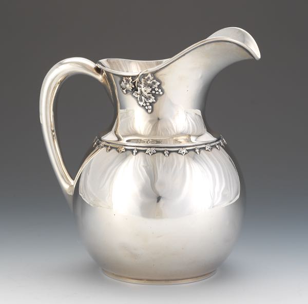 Appraisal: MERIDEN BRITTANIA ART NOUVEAU STERLING SILVER WINE EWER WATER PITCHER