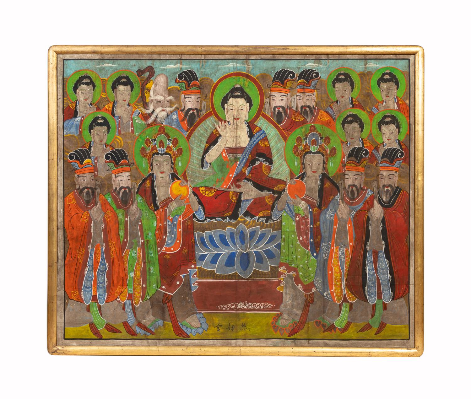 Appraisal: KOREAN PAINTING 'ASSEMBLY OF BUDDHIST DEITIES Korean painting Assembly of