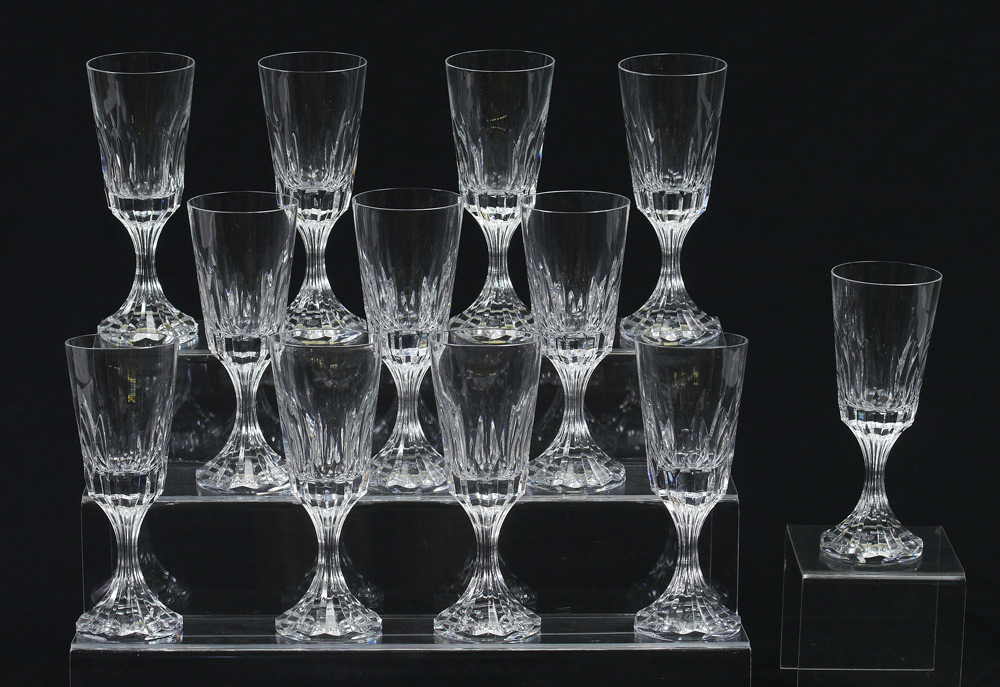 Appraisal: BACCARAT CRYSTAL PATTERN D'ASSAS RED WINE STEMS Each marked with