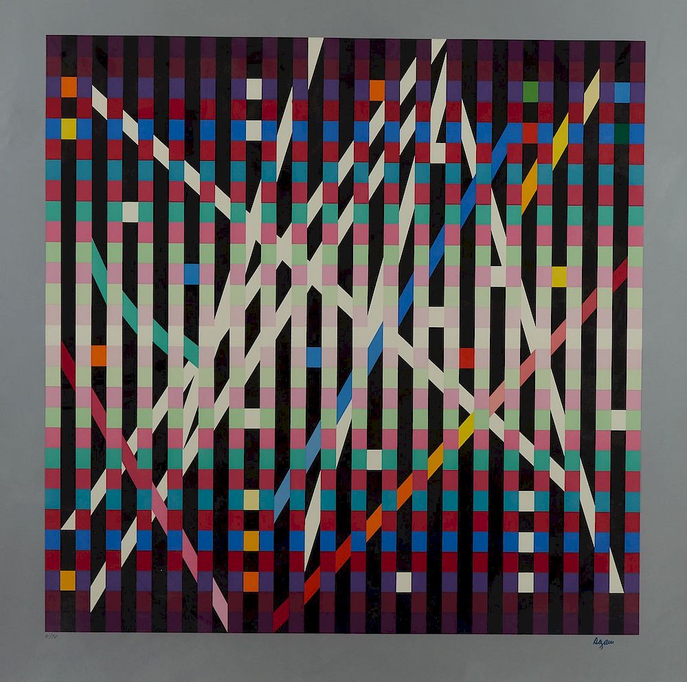 Appraisal: Yaacov Agam Multimag Silkscreen Yaacov Agam b Silkscreen on paper