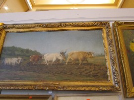 Appraisal: AFTER R BONHEUR PLOUGHING IN NEVERS OIL ON CANVAS