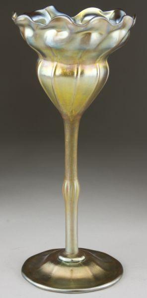 Appraisal: Tiffany Floriform Favrile Vase gold with light green iridescence signed