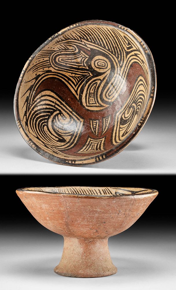 Appraisal: Cocle Veraguas Polychrome Pedestal Bowl First Time At Auction Pre-Columbian