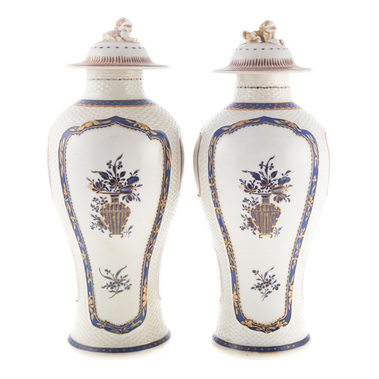 Appraisal: PAIR CHINESE EXPORT AMERICAN MARKET JARS Circa - with molded