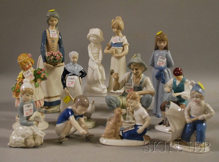 Appraisal: Twelve Assorted Collectible Ceramic Figures including a Goebel Royal Doulton