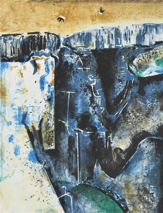 Appraisal: Fred Williams - The Waterfall lithograph x cm