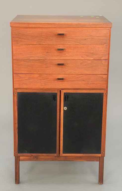 Appraisal: Small Danish modern rosewood server and liquor cabinet having four