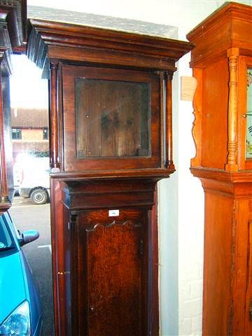 Appraisal: A Georgian oak cottage long case clock case the moulded