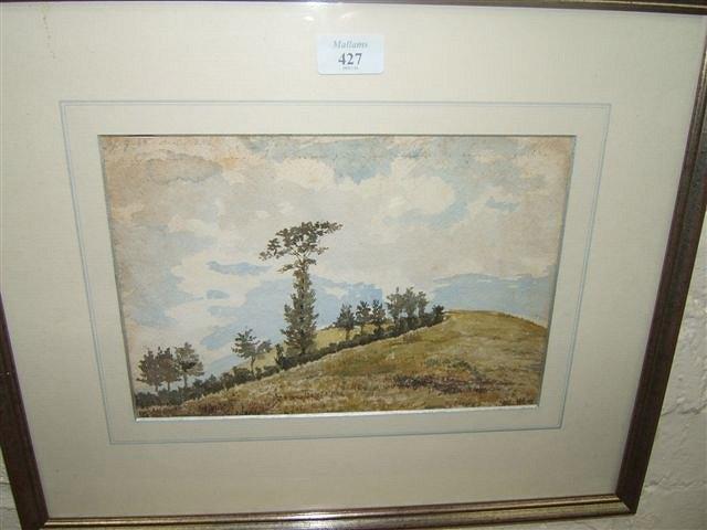 Appraisal: th Century English School - Trees growing on a hill