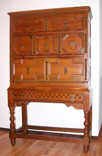 Appraisal: Artist Title Jacobean style walnut cabinet with one top drawer