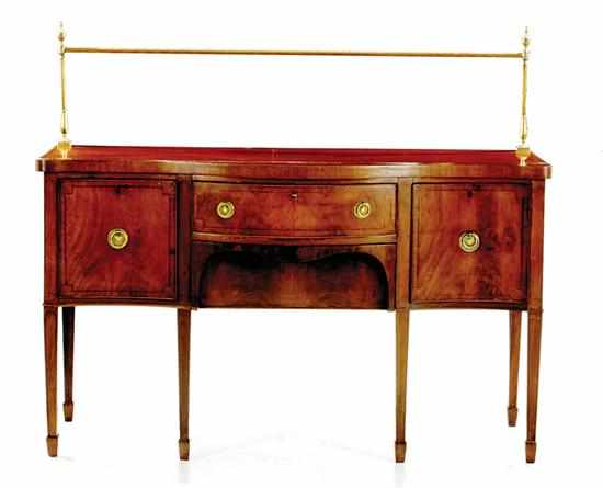 Appraisal: George III style mahogany serpentine sideboard mid th century shaped