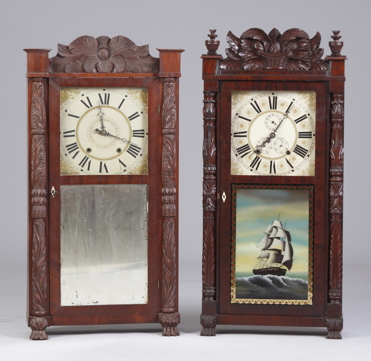 Appraisal: Rodney Brace N Bridge MA Shelf Clock Mahogany case with