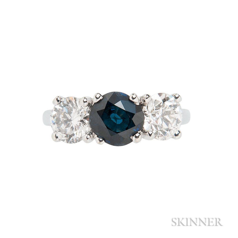 Appraisal: kt White Gold Sapphire and Diamond Ring kt White Gold